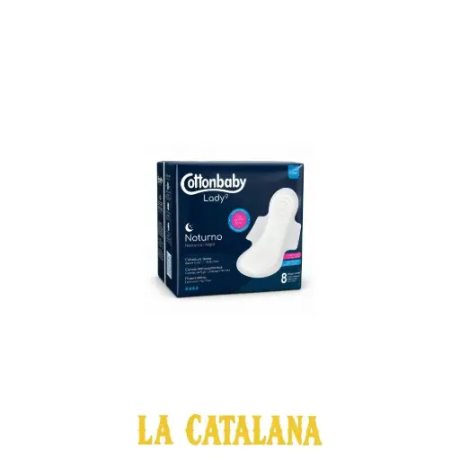 TOALLAS FEMENINAS NOCTURNAS COTTONBABY x8u